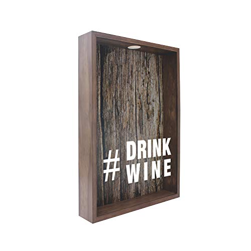 Quadro com Vd Porta-Rolhas #Drink Wine. Kapos Madeira 38X53Cm