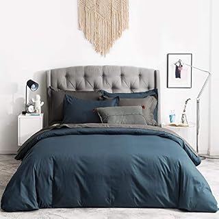 SUSYBAO 3 Pieces Duvet Cover Set 100% Natural Cotton Queen Size 1 Duvet