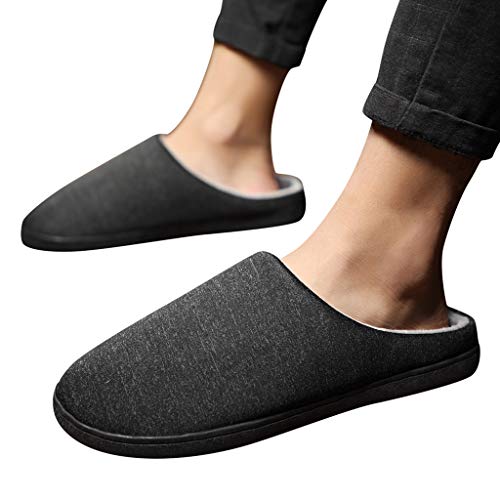 Xinantime Zapatillas de Estar por Casa, Zapatillas de Casa para Hombre Parejas Solid Flock Warm Zapatillas Antideslizante Pantuflas de Interior y Exterior Cálido y Confortable