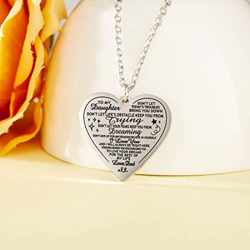 HOFOYA Inspirational Heart-Shape Pendant I Love You Necklace Jewelry for Women Teens,Mother's Day Birthday Christmas Gifts for Daughter from Dad Mom.2