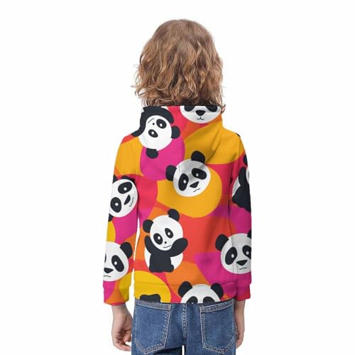 Pullover athlétique décontracté à motif panda pour l'école et le sport