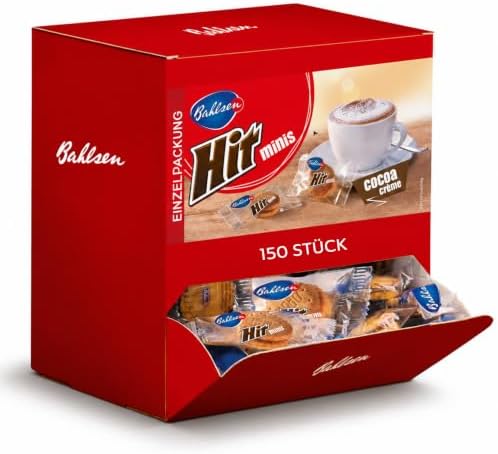 Bahlsen Hit Minis - Mini-Doppelkekse mit Kakaocreme, ca. 150 Stück | Einzeln verpackt im Thekenaufsteller – knusprige Mini-Doppelkekse mit zartschmelzender Kakaocreme, für Theke, C