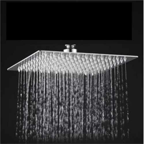 Pommeau de douche haute pression effet cascade en acier inoxydable fin