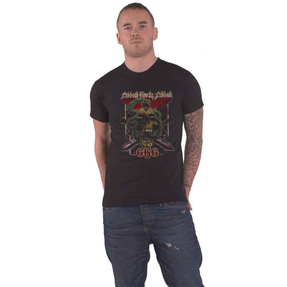 Black Sabbath T Shirt Bloody Sabbath 666 Distressed Logo Official Mens Black L
