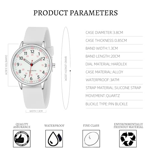 Nurse Watch for Women Waterproof Analog Silicone Watch with Second Hand Nursing Watch - Image 7