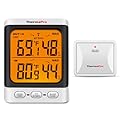 ThermoPro TP62 Indoor Outdoor Thermometer Wireless, 500ft Range Outside Thermometer with Remote Temperature Sensor, Outdoor Thermometers for Patio with 3.3" Backlit Large Display Thermometer Outdoor