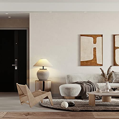Cekuxps Rustic Farmhouse Table Lamps, Black 21.6” Tall Ceramic Table Lamp, Simple Textured Ceramic Lamp Body With White Textured Shade Bedside Table Lamp For Living Room Bedroom Office (Black) #TOP3
