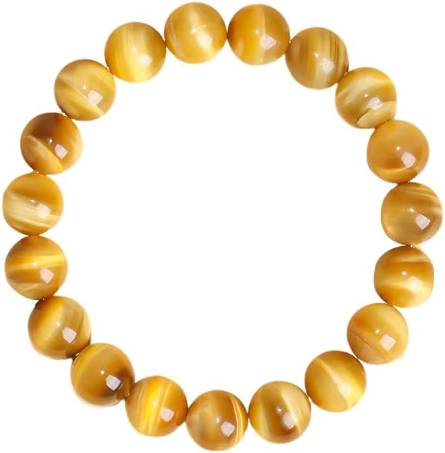 Tiger Eye Bracelet,Relax Anxiety Crystal Beaded Triple Protection Jewelry Bead Stone Chakra Gemstones Bracelets for women men
