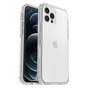 OtterBox iPhone 12 & iPhone 12 Pro Symmetry Series Case – CLEAR, ultra-sleek, wireless charging compatible, raised edges protect camera & screen