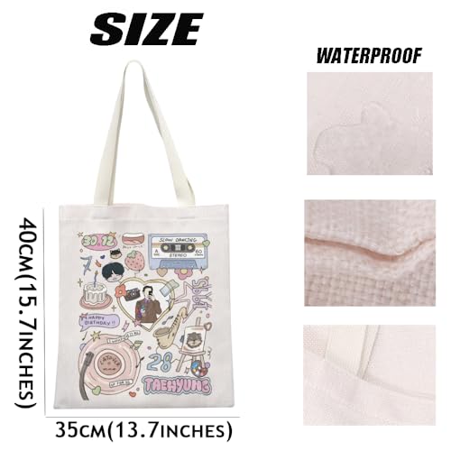 MEIKIUP Korean Boy Band Member Canvas Tote Bag Korean Group Shoulder Bag Korean Music Fans Gift Korean Music V Merch3