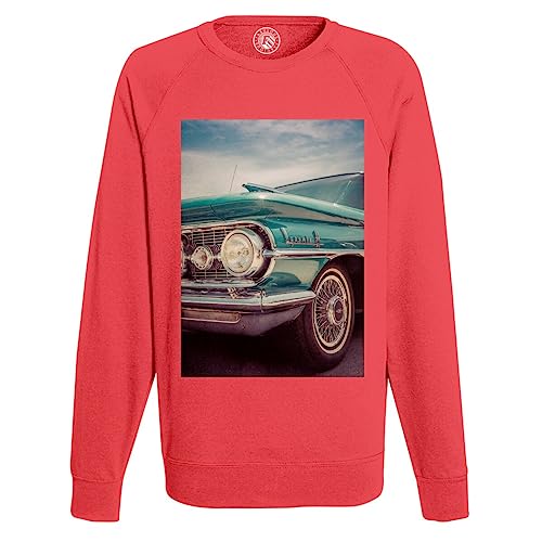 Sweatshirt Homme Voiture Américaine Verte idéal pour vos rassemblements de voitures anciennes