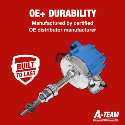 A-Team Performance Hei Complete Distributor 65K Coil, 8 Cylinders, Small Block Compatible With Ford 260 289 302 5.0 V8 One-Wire Installation, Blue Cap #TOP3