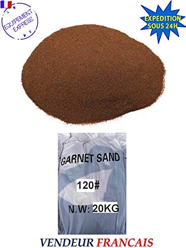 Sableuse Aérogommeuse mobile sur Roulettes 56,70L 90lb 41kg + 20 Buses + Sac 20kgs d'Abrasif Garnet Mesh 120A+
