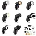Godox V1-S Flash with Godox AK-R1 Accessories Kit for Sony, 76Ws 2.4G TTL Round Head Flash Speedlight, 1/8000 HSS, 1.5 sec. Recycle Time, 2600mAh Lithimu Battery, 10 Level LED Modeling Lamp