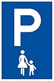 Material: Aluminium Parkplatzschild - Mutter und Kind - Aluminium - 40 x 60 cm