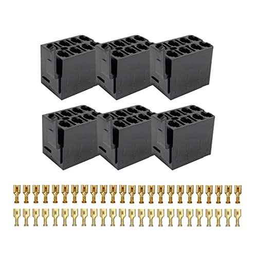 Image of 6 Set Rocker Switch Plug Socket with 6.3mm Female Spade Terminals for ARB Carling Switch Connection