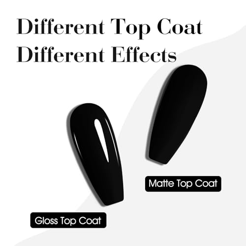 Image of CANNI Black Gel Nail Polish, 1Pcs Pure Black Gel Polish Color High Gloss Soak Off U V Nail Manicure Salon DIY