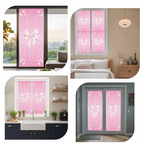Película de privacidad para ventana con lazo rosa 19.6x39.3 in miniatura 7