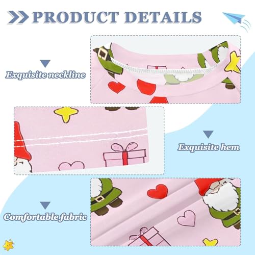 ALAZA Kids Rash Guard Boys Toddler Swim Shirts Short Sleeve Gnomes Heart Star UPF 50+ 3T3