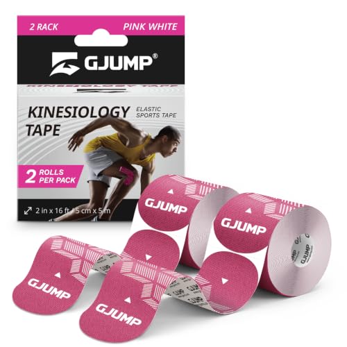 Image of Kinesiology Tape, 40 Count Precut Strips 2 Rolls Original Cotton Tape | Elastic Athletic Tape for Muscle Strain Relief & Joint Support, Latex Free Kinetic Tape, Waterproof & Breathable Sports Tape
