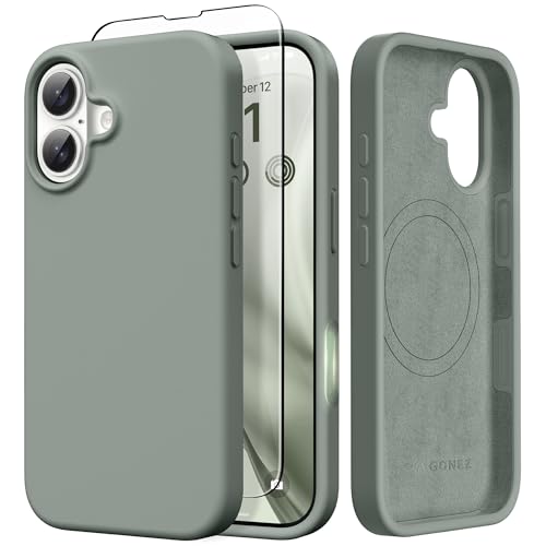 Coque magnétique pour iPhone 17 anti-rayures compatible MagSafe silicone liquide