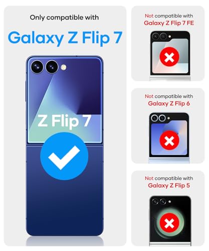 Image of Vihibii for Samsung Galaxy Z Flip 7 Case with Rugged Hinge Protection & Outer Screen Protector, Compatible with Wireless Charging, Non-Slip Shockproof Slim Phone Cover for Galaxy Z Flip 7 2025, Green