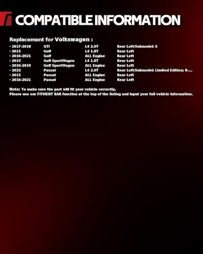 Image of Torchbeam Rear Brake Caliper Left for Volkswagen 2015-2021 Passat, Volkswagen 2016-2021 Golf, Volkswagen 2016-2019 Golf SportWagen, Rear Left Caliper Replace # 19B7272