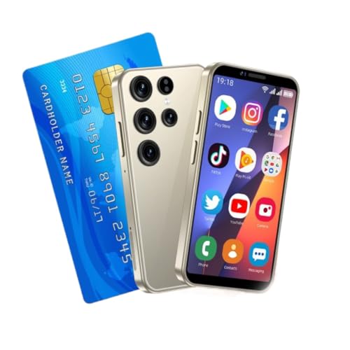 Mini Smartphone S24 Ultra 3G Unlocked Mini Phones 3.5" HD Display WiFi GPS Android 8.1 Cell Phones HD Camera Dual Sim Small Phone 2GB RAM 16GB ROM Mobile Phone (Gold)