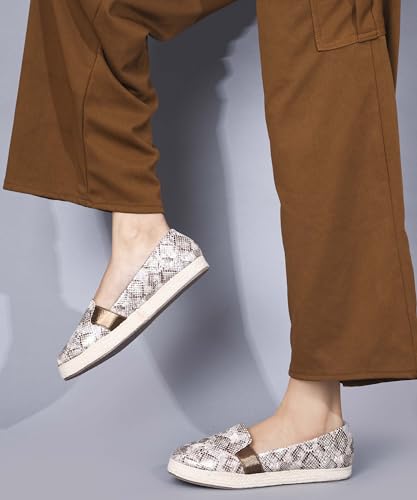 Image of JM LOOKS Women Textured Slip On Loafers with Platform Sole Construction