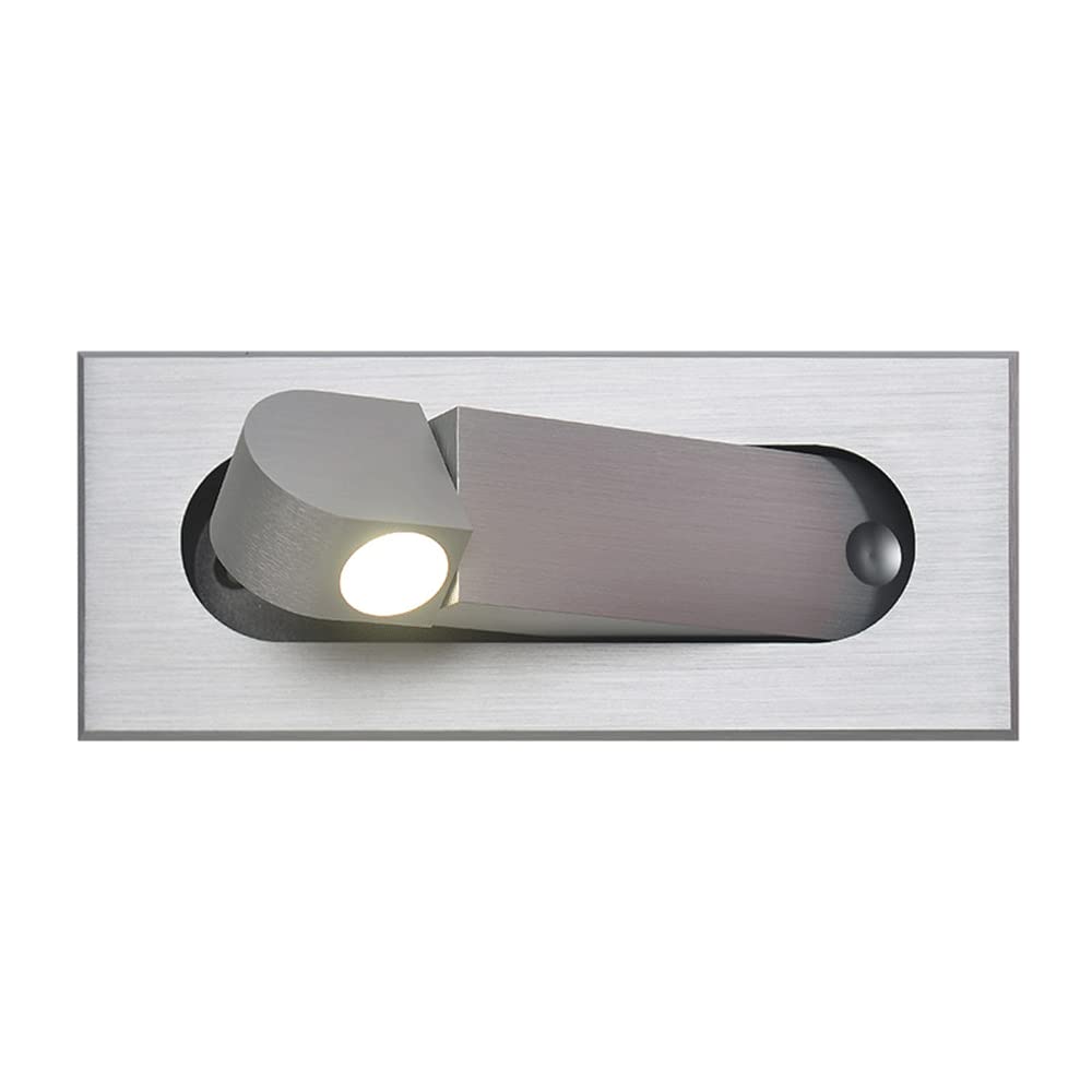 Elksdut A Wmdtr Engineering Reading Wall Lamp Hotel Headboard Spotlight, Modern Led Bedroom Lamp Wall Light Sconce, Bedside Light Recessed Push Switch Wall Lamps, 360° Rotatable