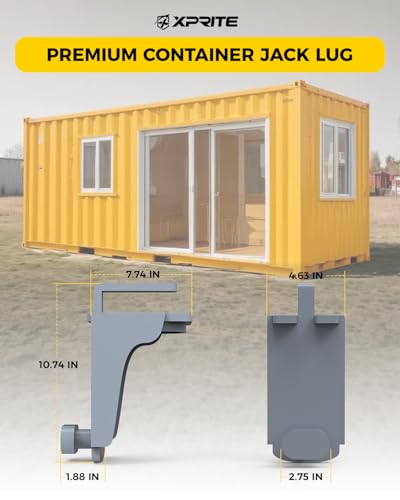 Xprite Heavy Duty Shipping Container Jack Lug-44,092 LB Capacity, Leveling Tool with L-Shaped Handle, Steel Shipping Container Accessories Used to Stabilize Containers and Keep Loads Secure,Gray - Thumbnail 7