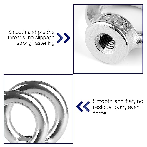 12 Stück Ringmutter M6, 304 Schraubösen Edelstahl，Gewinde Ösenmutter Ringmuttern Augenmuttern，Hardware-Ringösen Für Hebegeräte Zubehör Seilmontage Hebezubehö