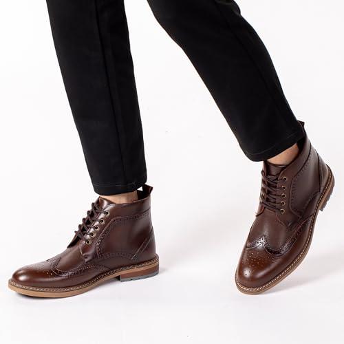 Image of Arkbird Mens Dress Boots Genuine Leather Cap Toe Ankle Boot with Side Zipper for Casual Business Formal Wear