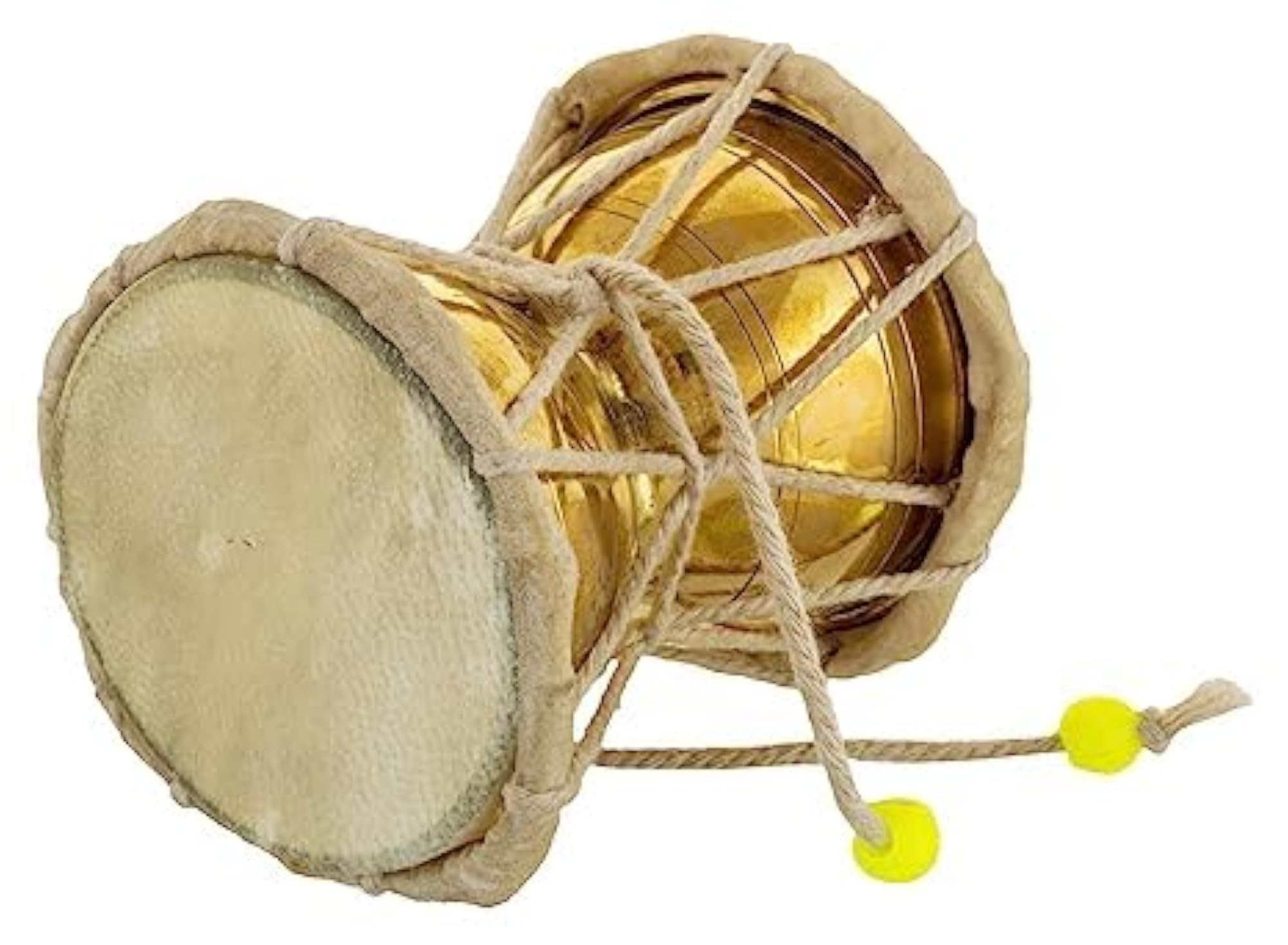 Hand Hammered Brass Damru Mini Hand Drum