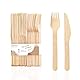 wisefood Einwegbesteck Set aus Birkenholz - 1 Set - 10 Holzgabeln,10 Holzmesser 16,5cm - 20-teiliges Einmalbesteck 16cm - Biologisch abbaubares Partybesteck aus Holz