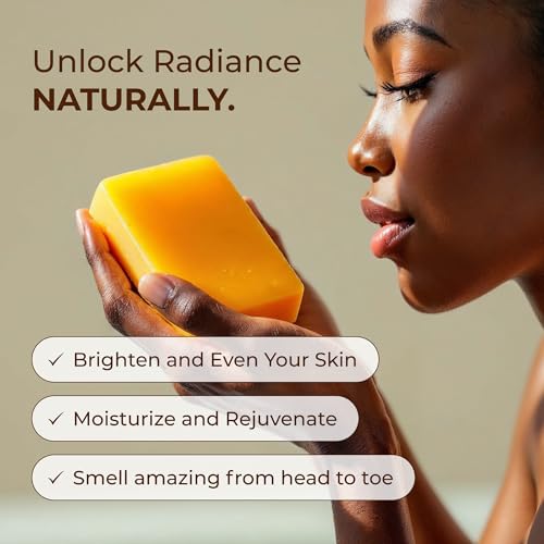 Glo Melanin Organic Turmeric Soap for Dark Spots, Soap for Face, All Natural Face Wash