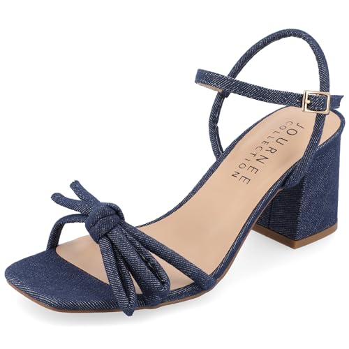 Journee Collection Womens Meryl Bow Block Heel