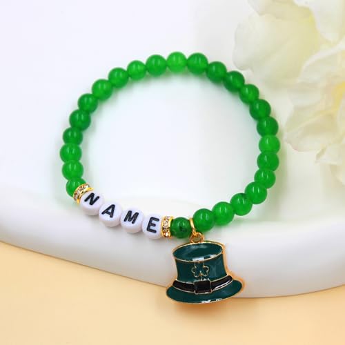 Bijoux bricolage Saint-Patrick et bracelet perles blanches et vertes