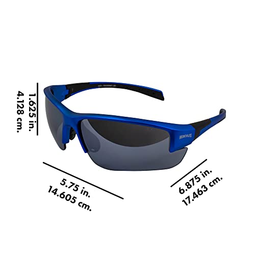 Global Vision Eyewear Hercules 7 Women' S Golf Tennis Sports Ansi Z87.1 Safety Sunglasses Blue Frame With Flash Mirror Lenses #TOP6