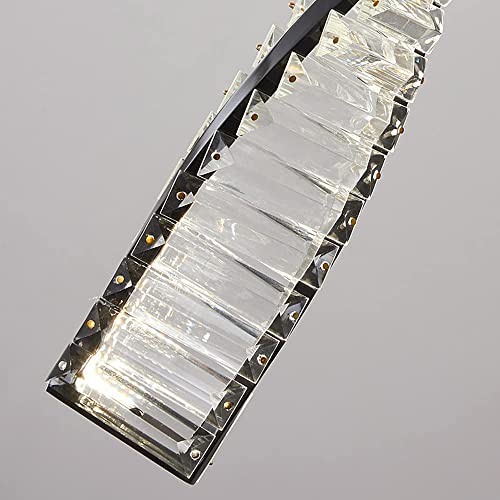 Chandelier LED cristal de luxe spirale or design escalier