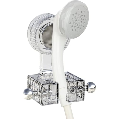 吸盤シャワーホルダー - 調整可能サポートアクセサリー | 壁取り付けシャワーヘッドホルダー | バスルーム、家庭の壁、室内用ルーファ、スポンジ、キッチン向け
