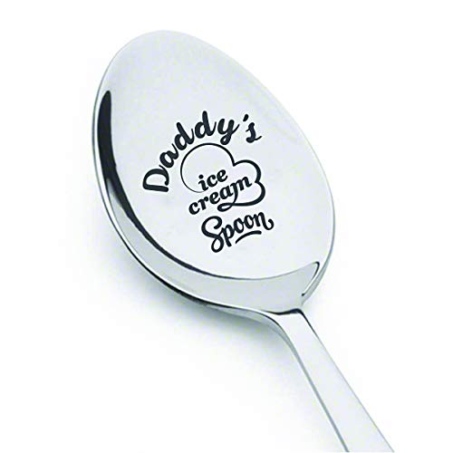 Dads ice cream spoon | Fathers day gift | Papa funny Christmas gift from daughter son | Dad gift for Thanksgiving/birthday|Daddy's ice cream spoon personalized engraved spoon | Ice cream lover gift