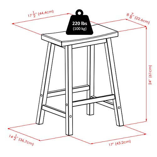 Image of Winsome Satori Saddle Seat Counter Stool, Walnut, 24 inch