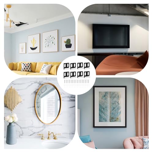 Image of 8pcs Metal Mirror Clips, Wide Channel Mirror Hangers for Frameless Mirror Mounting Hardware Heavy Mirror Holder Hooks Hanging Bracketswith Screws for Wall Mounting Mirror Billboard