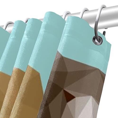 Rideau de douche ours polygonaux 168x183 grand format déco