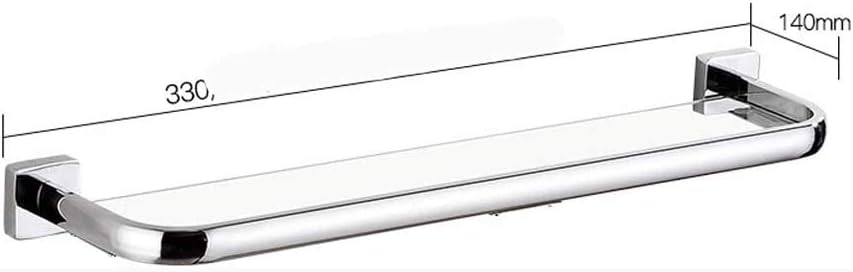 Bathroom Glass Shelf Stainless Steel Brushed Finish Heavy-Duty Rustproof Wall Mount