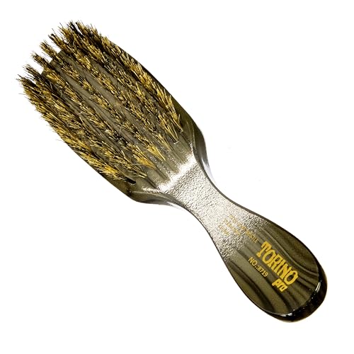 Torino Pro Wave Brush #8719-7 Row Medium bristles -100% Pure Boar Bristles - Great Workhorse for laying down your 360 Waves