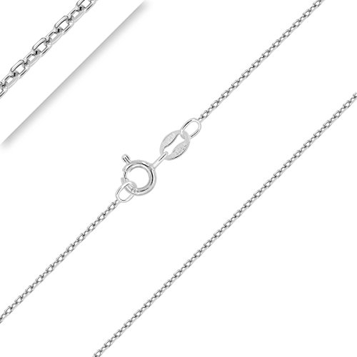 Planetys - Kinder und Baby AnkerKette 925 Sterling Silber Rhodiniert Mädchen Jungs Kette - 1 mm Breite Längen: 32 cm