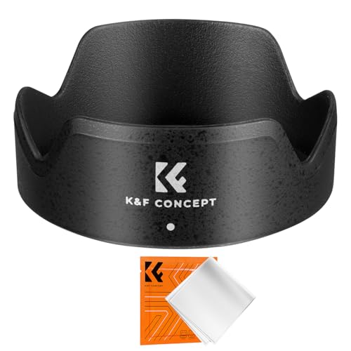 K&F CONCEPT Parasol de Objetivo EW 60F de 55 mm, Compatible con Canon RF S 18 150 mm F3.5 6.3 IS STM y EF M 18 150 mm F3.5 6.3 IS STM, Parasol Reversible Antirreflejos con Paño de Limpieza