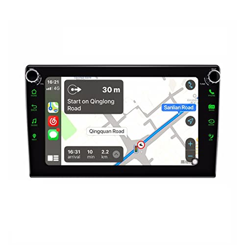 JOYING Wireless Carplay 8 Inch Single Din Android 10.0 in Dash Head Unit 2.5D Curved Screen 4+64GB with DSP Optical Output and Physical Buttons Support Android Auto/Backup Camera/Fastboot/5GHz WiFi